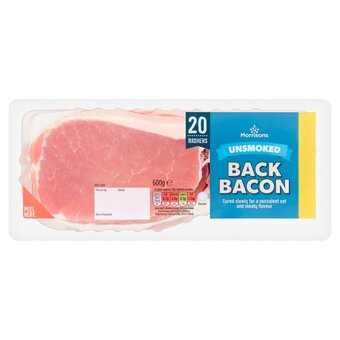 Morrisons Morrisons unsmoked back bacon 20 rashers offer
