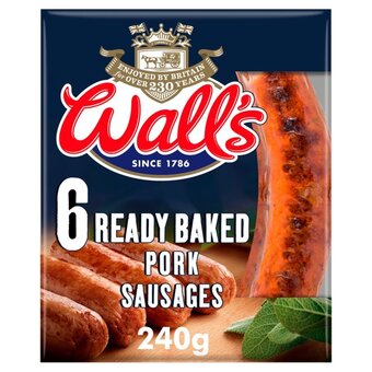 Morrisons Wall's 6 ready baked pork sausages offer