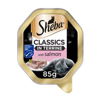 Morrisons Sheba classics wet cat food tray salmon in terrine offer