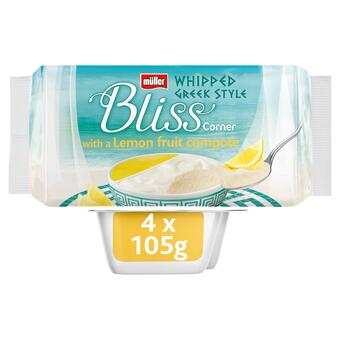 Sainsbury's Muller corner bliss lemon greek style yogurt 4x110g offer