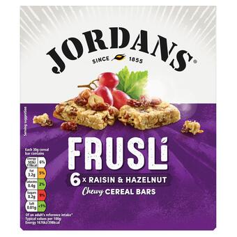 Sainsbury's Jordans frusli raisin & hazelnut cereal bars 6x30g offer