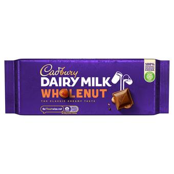 Sainsbury's Cadbury dairy milk whole nut chocolate bar 180g offer