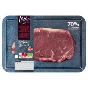 Sainsbury's Sainsbury's 30 days matured british beef thick cut sirloin steak, taste the difference 400g offer