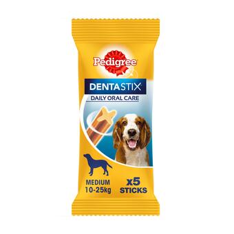 Sainsbury's Pedigree dentastix daily adult medium dog treats dental sticks x5 128g offer