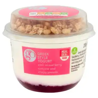 Sainsbury's Sainsbury's on the go greek style yogurt with mixed berry compote & crispy granola 210g offer