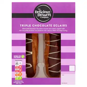 Sainsbury's The delicious dessert company triple chocolate eclairs 2x78g offer