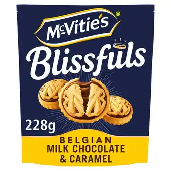 Sainsbury's Mcvitie's blissfuls belgian milk chocolate & caramel biscuits 228g offer