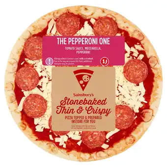 Sainsbury's Sainsbury’s stonebaked 14” the pepperoni one thin & crispy pizza offer