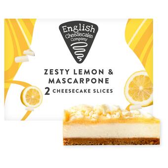 Sainsbury's English cheesecake company lemon & mascarpone cheesecakes 2x107g offer