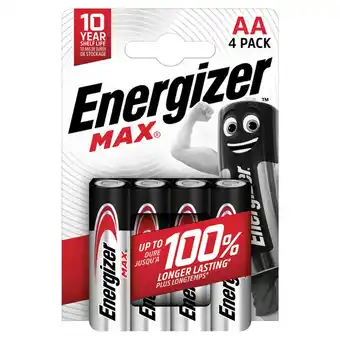 Sainsbury's Energizer max aa x4 offer
