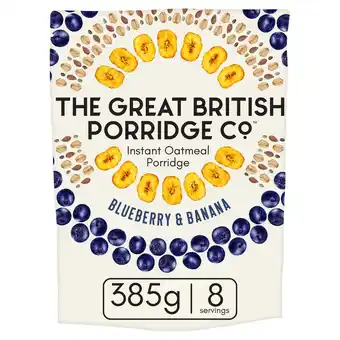 Sainsbury's The great british porridge co. blueberry & banana 385g offer
