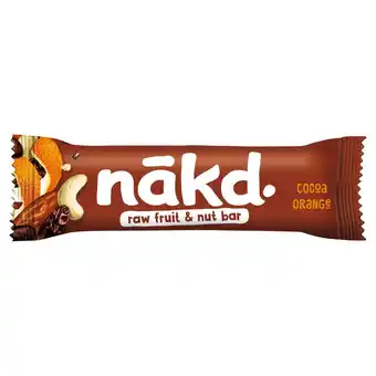 Sainsbury's Nakd cocoa orange fruit & nut bar 35g offer