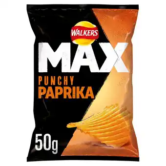Sainsbury's Walkers max crisps paprika 50g offer