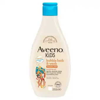 Sainsbury's Aveeno kids bubble bath & wash 250ml offer