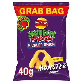 Sainsbury's Mega monster munch pickled onion snacks 40g offer