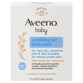 Sainsbury's Aveeno baby soothing oat bath soak 5x21g offer