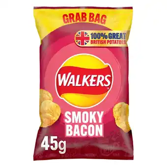 Sainsbury's Walkers smoky bacon crisps 45g offer