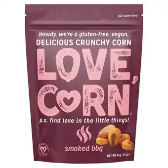 Sainsbury's Love corn smoked bbq roasted corn snack 45g offer