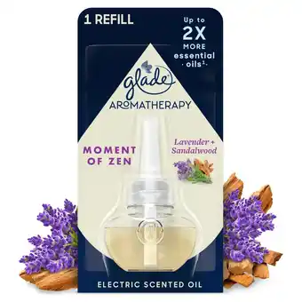 Sainsbury's Glade aromatherapy plugin electric scented oil refill moment of zen with lavender 20ml offer