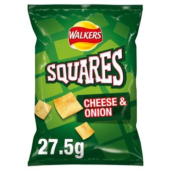 Sainsbury's Walkers squares cheese & onion snacks +25% 27.5g offer