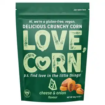 Sainsbury's Love corn cheese & onion premium crunchy corn 45g offer