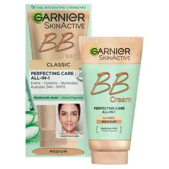 Sainsbury's Garnier skinactive classic perfecting all-in-1 bb cream, shade classic medium 50ml offer