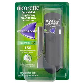 Sainsbury's Nicorette quickmist mouthspray freshmint, single pack- 1mg/spray, (stop smoking aid) offer