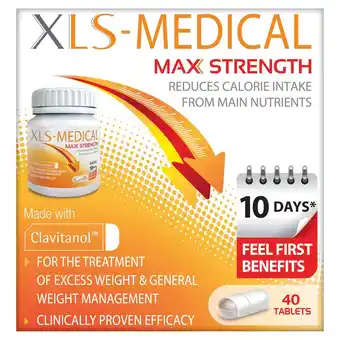 Sainsbury's Xls medical max strength 10 days 40 tablets offer