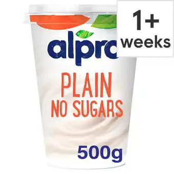 Tesco Alpro plain no sugars yogurt alternative 500g offer