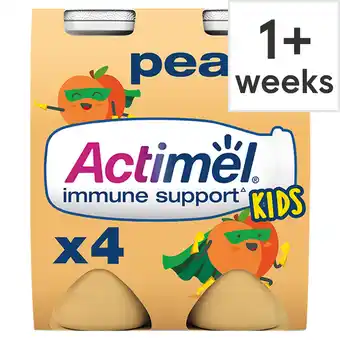Tesco Actimel kids peach yogurt drinks 4 x 100g offer