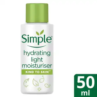 Tesco Simple kind to skin hydrating light moisturiser 50ml offer