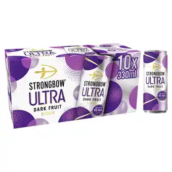 Tesco Strongbow ultra dark fruit cider 10x330ml offer