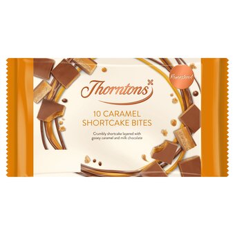 Tesco Thorntons bites caramel shortcakes milk chocolate 10pack offer