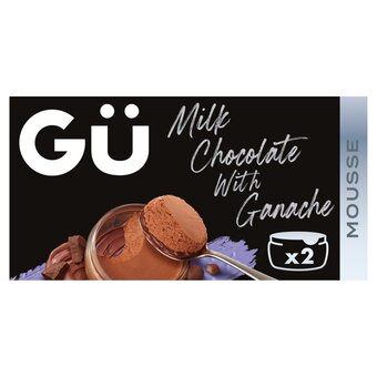 Morrisons Gu milk chocolate mousses with ganache desserts offer