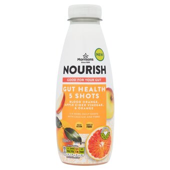 Morrisons Nourish apple cider vinegar with blood orange dosing shots offer