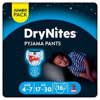 Morrisons Huggies drynites pyjama pants marvel 4-7yr jumbo pack offer
