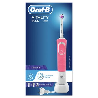 Morrisons Oral-b vitality plus 3d white pink electric toothbrush powered by braun offer
