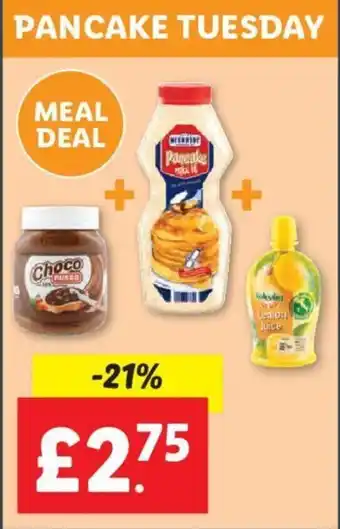 Lidl Meal deal Nussa choco + Mcennedy pancake mix+ Solevita lemon juice offer
