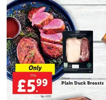 Lidl Deluxe Plain Duck Breasts 350g offer