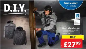 Lidl Parkside Men's Work Jacket S-XL offer
