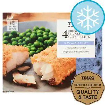 Tesco Tesco 4 breaded chunky prime cod fillets 500g offer