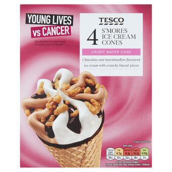 Tesco Tesco s'mores ice cream cones 4x110ml offer