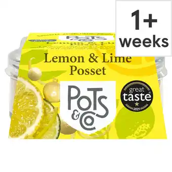 Tesco Pots & co lemon & lime posset 91g offer