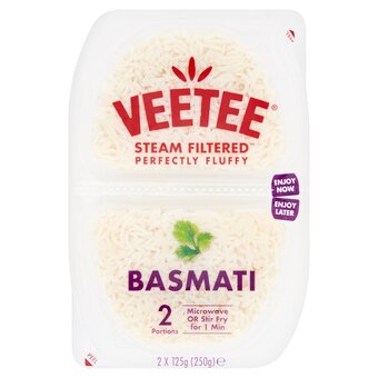 Tesco Veetee heat & eat basmati rice pot 2 x 125g offer