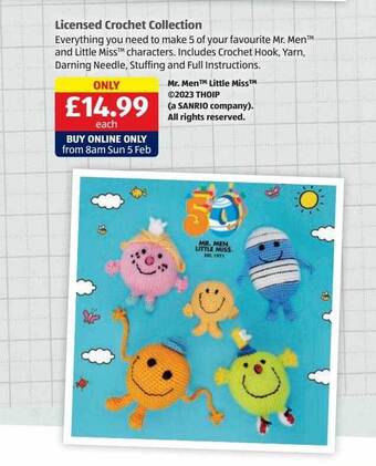 Aldi Licensed crochet collection offer