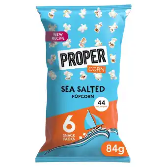 Tesco Propercorn lightly sea salt popcorn 6x10g offer