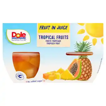 Tesco Dole tropical fruit in juice 4x113g offer