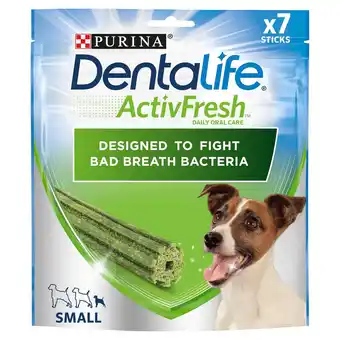 Tesco Dentalife activfresh 7 small dog sticks 115g offer