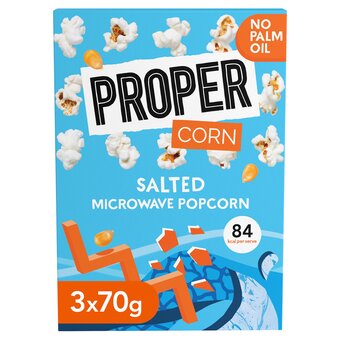 Tesco Propercorn salted microwave popcorn 3x70g offer