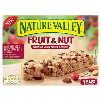 Tesco Nature valley fruit & nut cranberry 4x30g offer